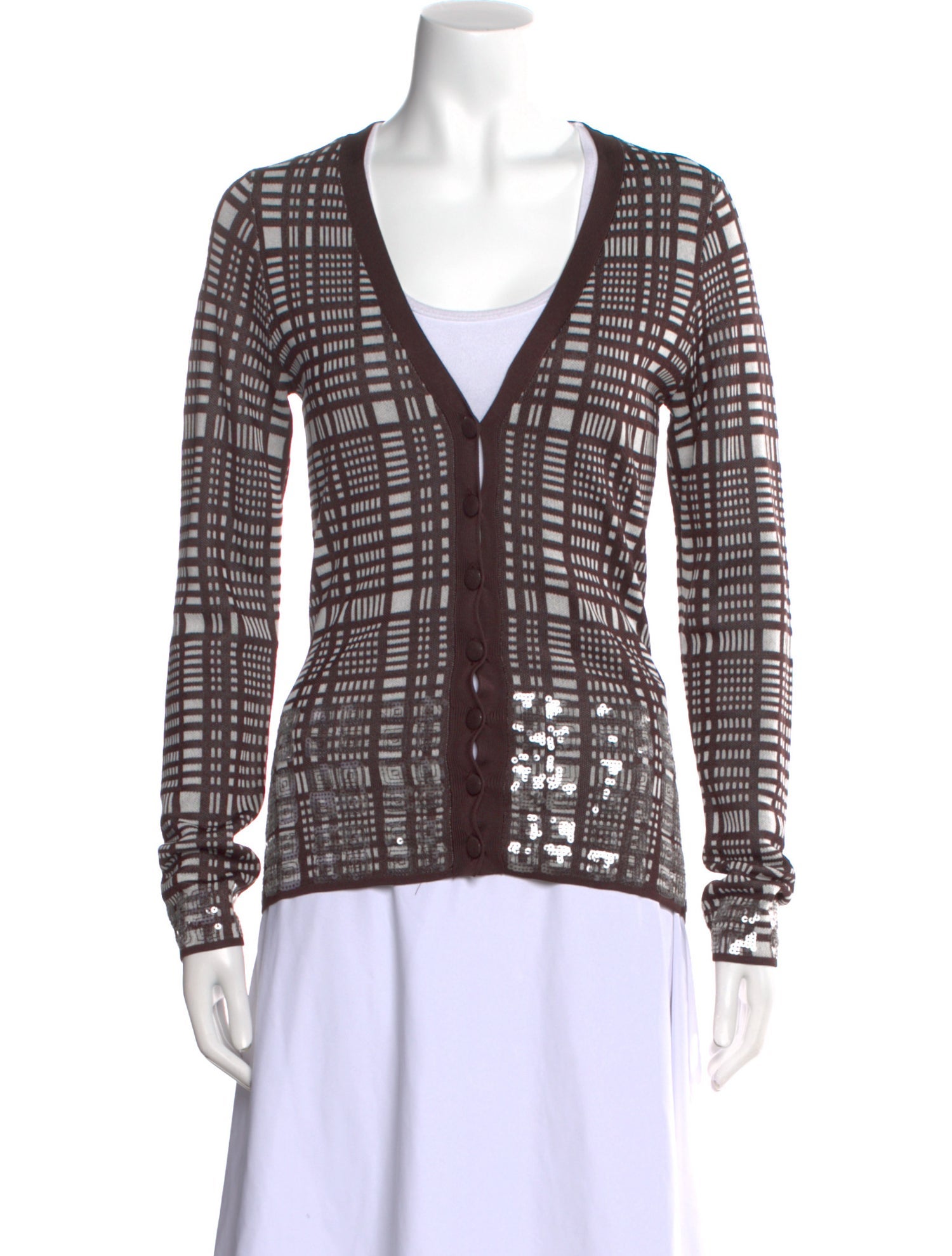 Zankov Plaid Print V-Neck Sweater