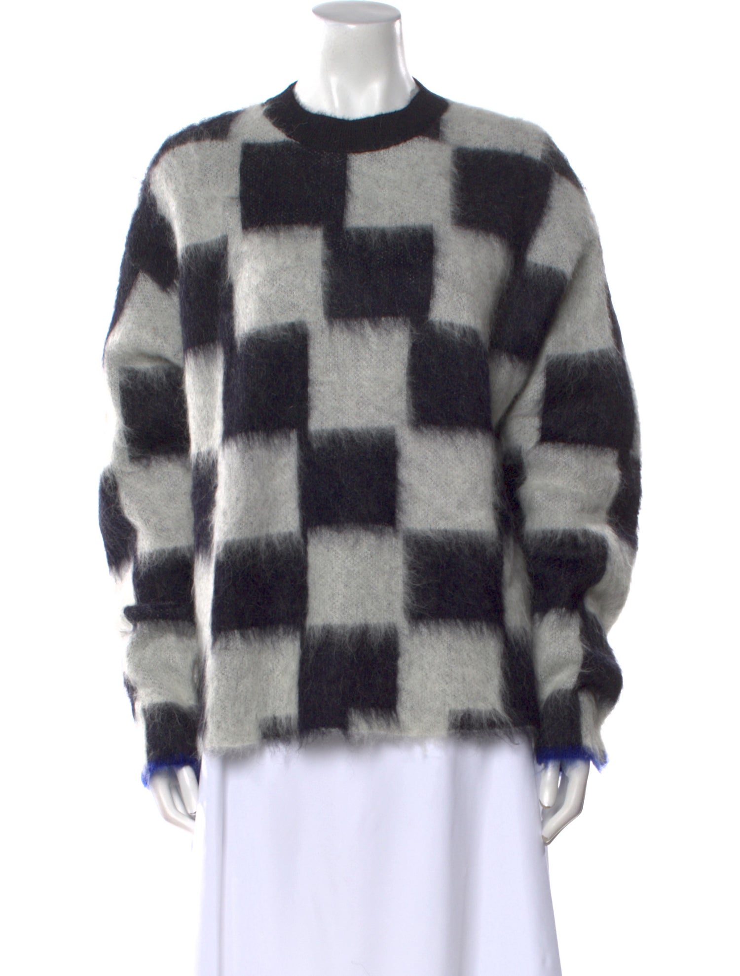 Zankov Plaid Print Crew Neck Sweater w/ Tags
