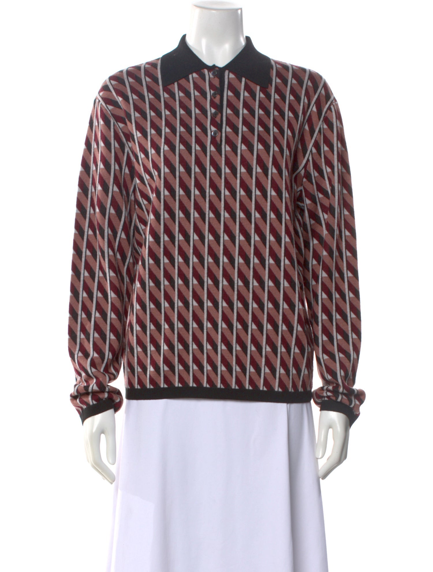 Zankov Merino Wool Striped Polo Shirt w/ Tags