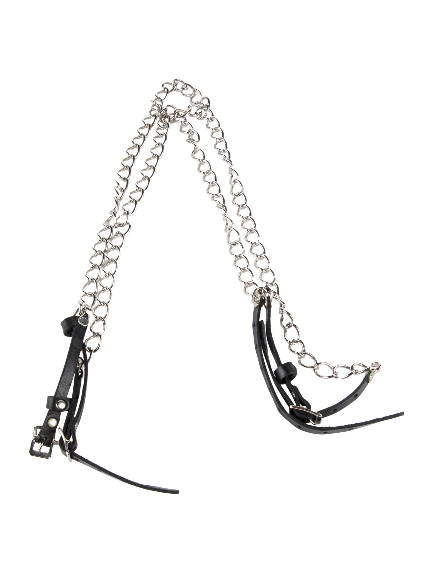 Zana Bayne Skinny Leather Chain-Link Belt