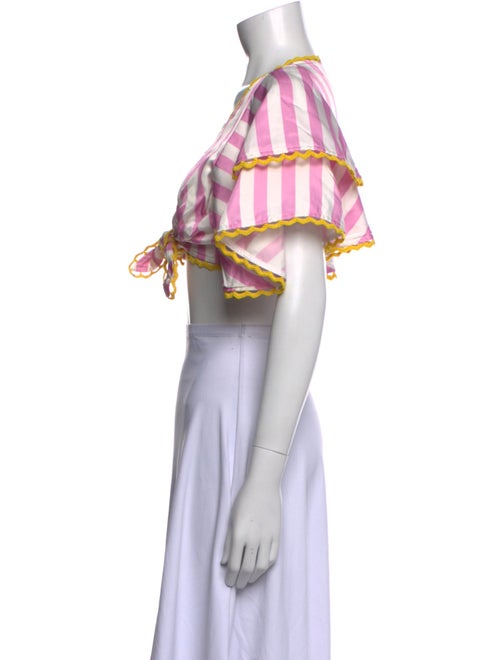 Zayan The Label Wool Striped Crop Top