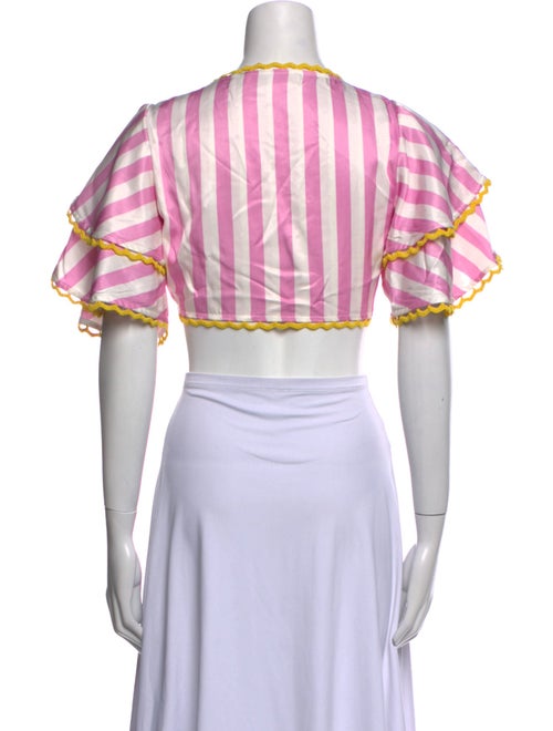 Zayan The Label Wool Striped Crop Top