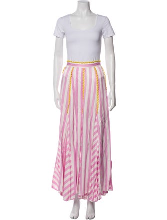 Zayan The Label Silk Striped Skirt Set