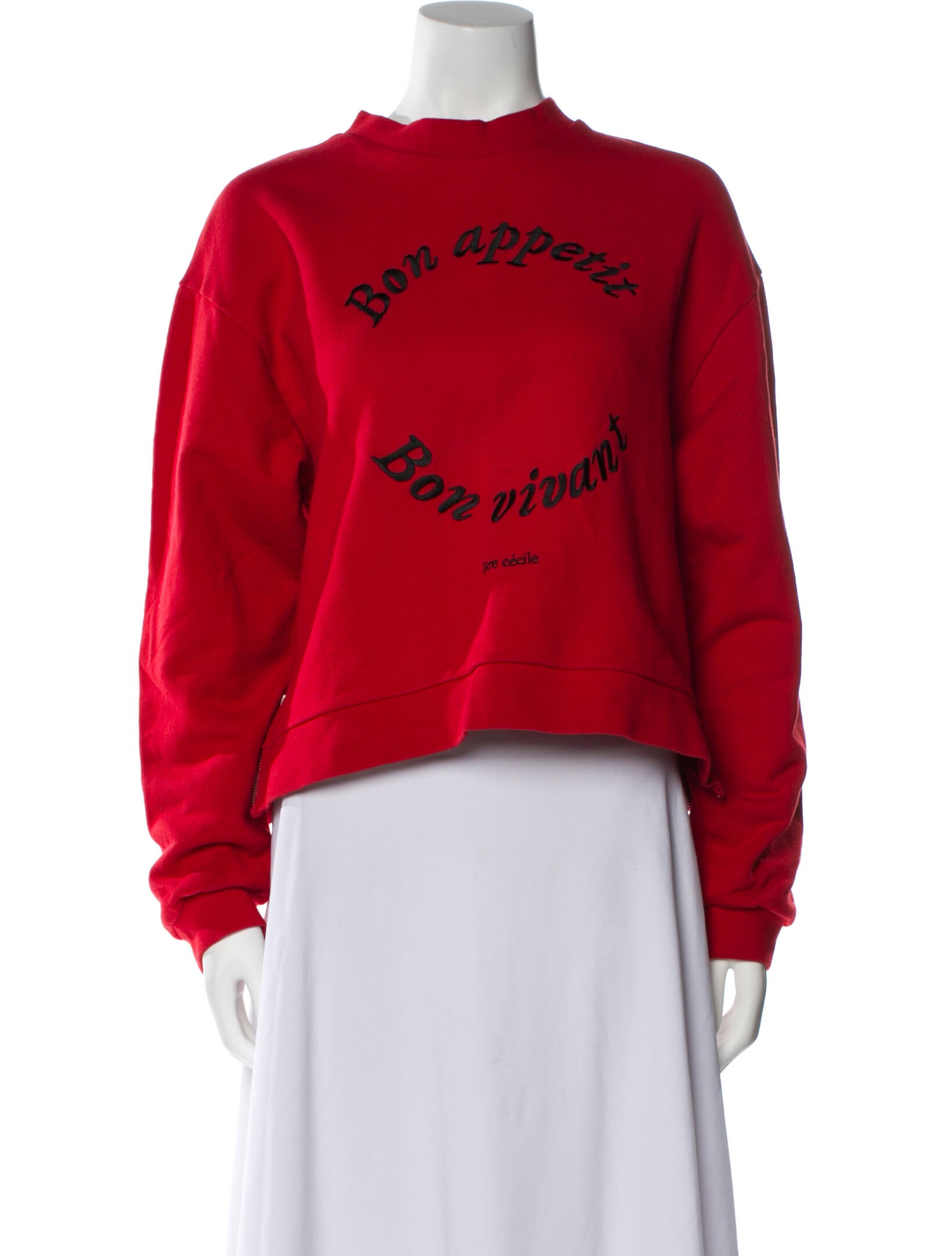 Être Cécile Graphic Print Mock Neck Sweatshirt