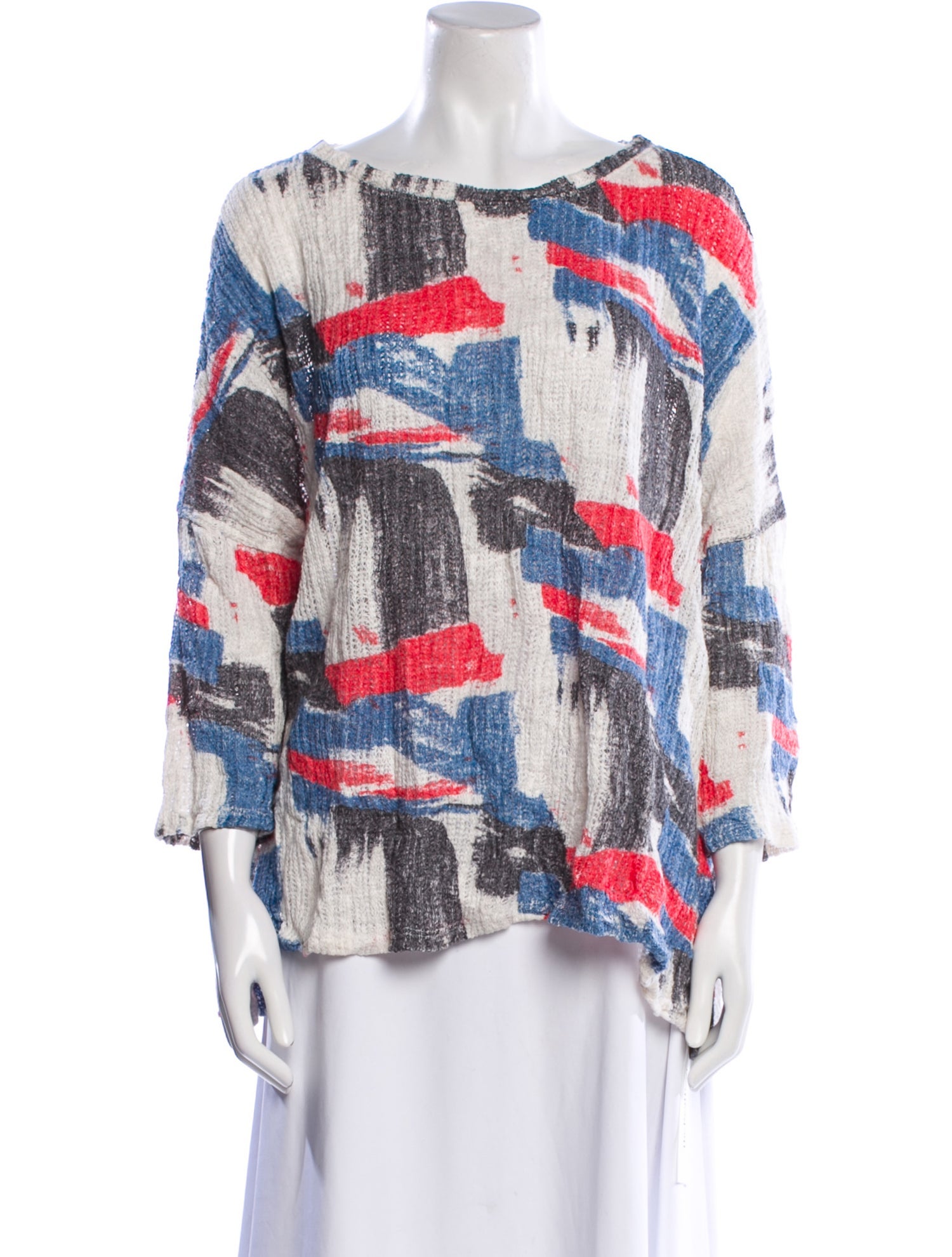 Être Cécile Printed Bateau Neckline Sweater