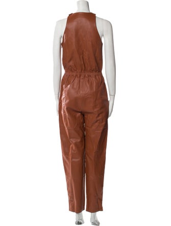 Zeynep Arçay Lambskin Crew Neck Jumpsuit