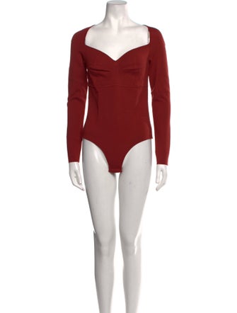 Zeynep Arçay Square Neckline Long Sleeve Bodysuit