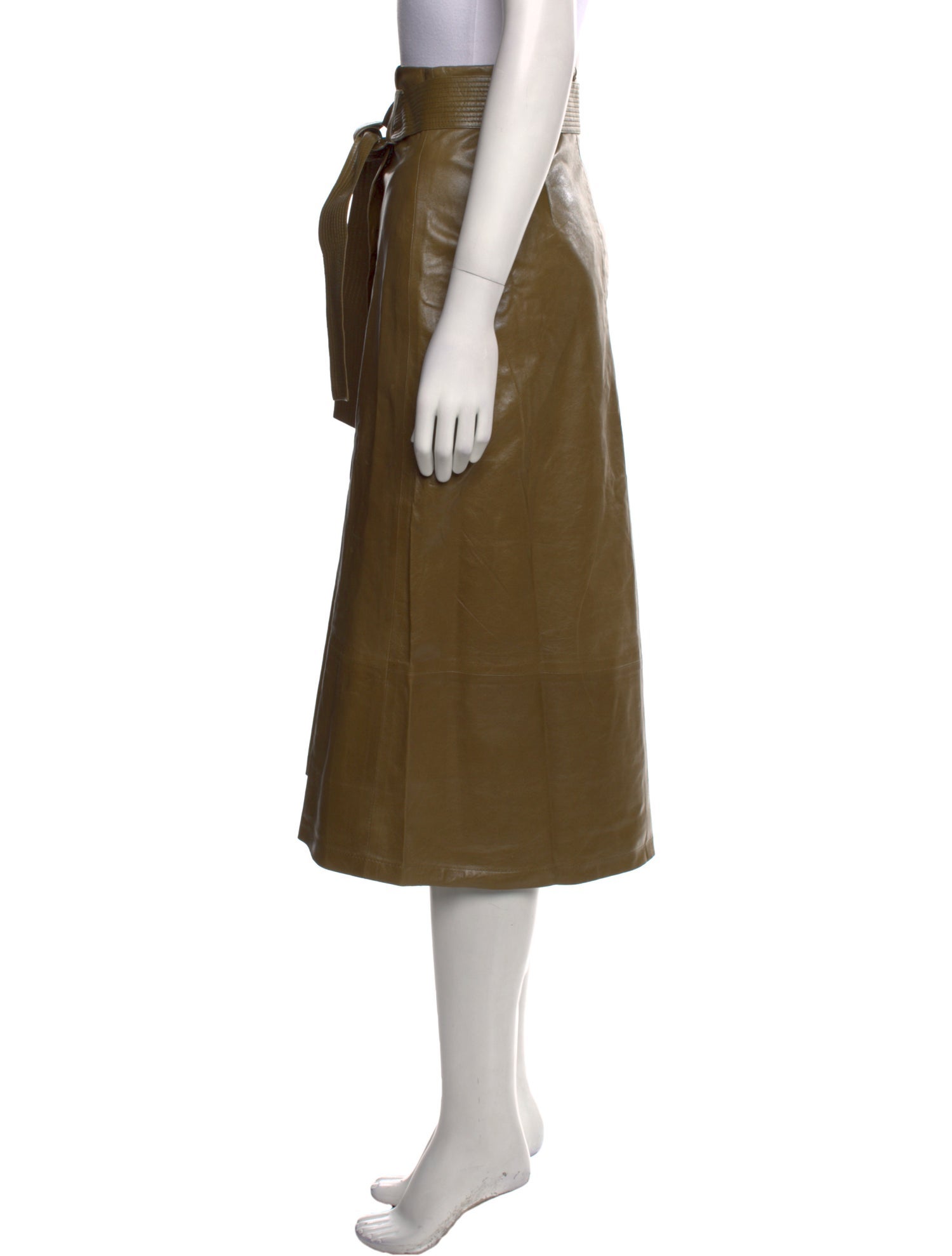 Zeynep Arçay Lambskin Midi Length Skirt