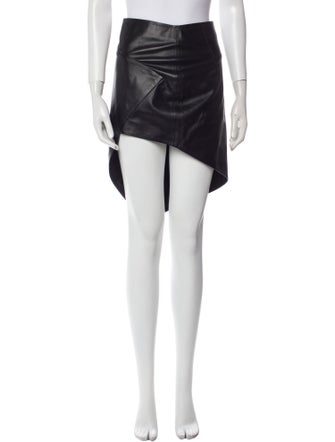 Zeynep Arçay Lamb Leather Knee-Length Skirt