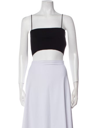 Zeynep Arçay Square Neckline Sleeveless Crop Top