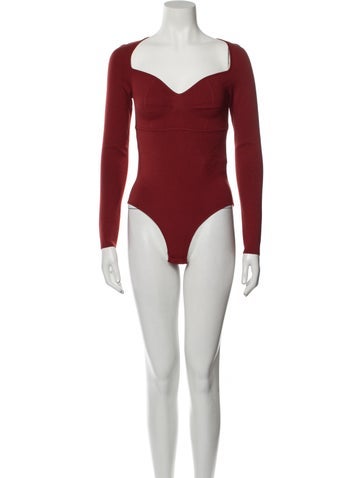 Zeynep Arçay Tops Square Neckline Long Sleeve Bodysuit Us6, Fr38 | M