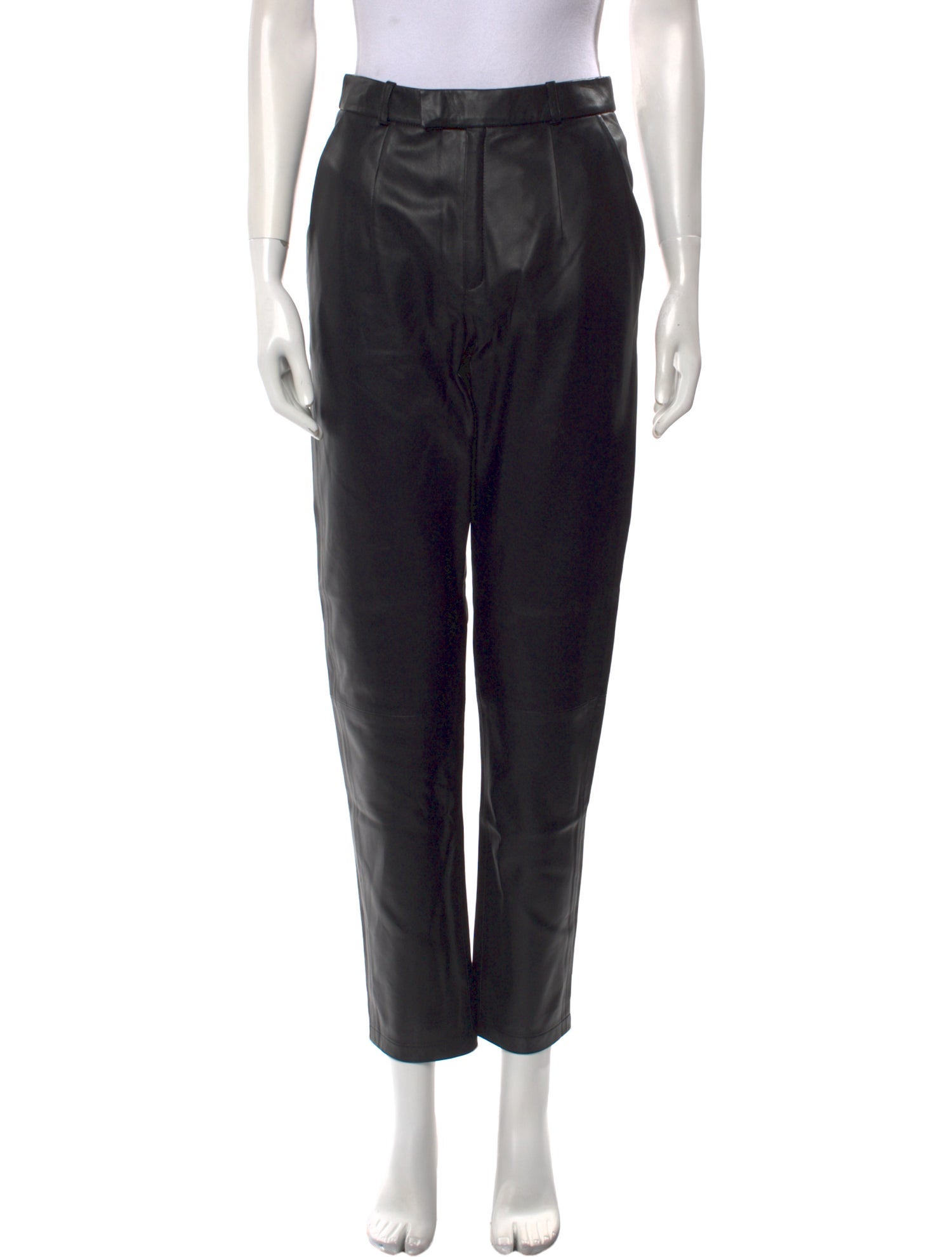Zeynep Arçay Lamb Leather Straight Leg Pants