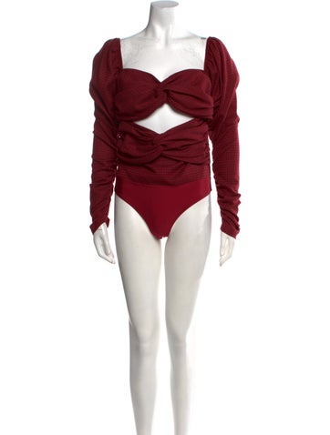 Zeynep Arçay Tops Virgin Wool Square Neckline Bodysuit M