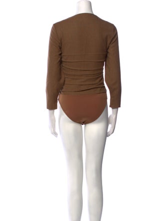 Zeynep Arçay Virgin Wool Square Neckline Bodysuit