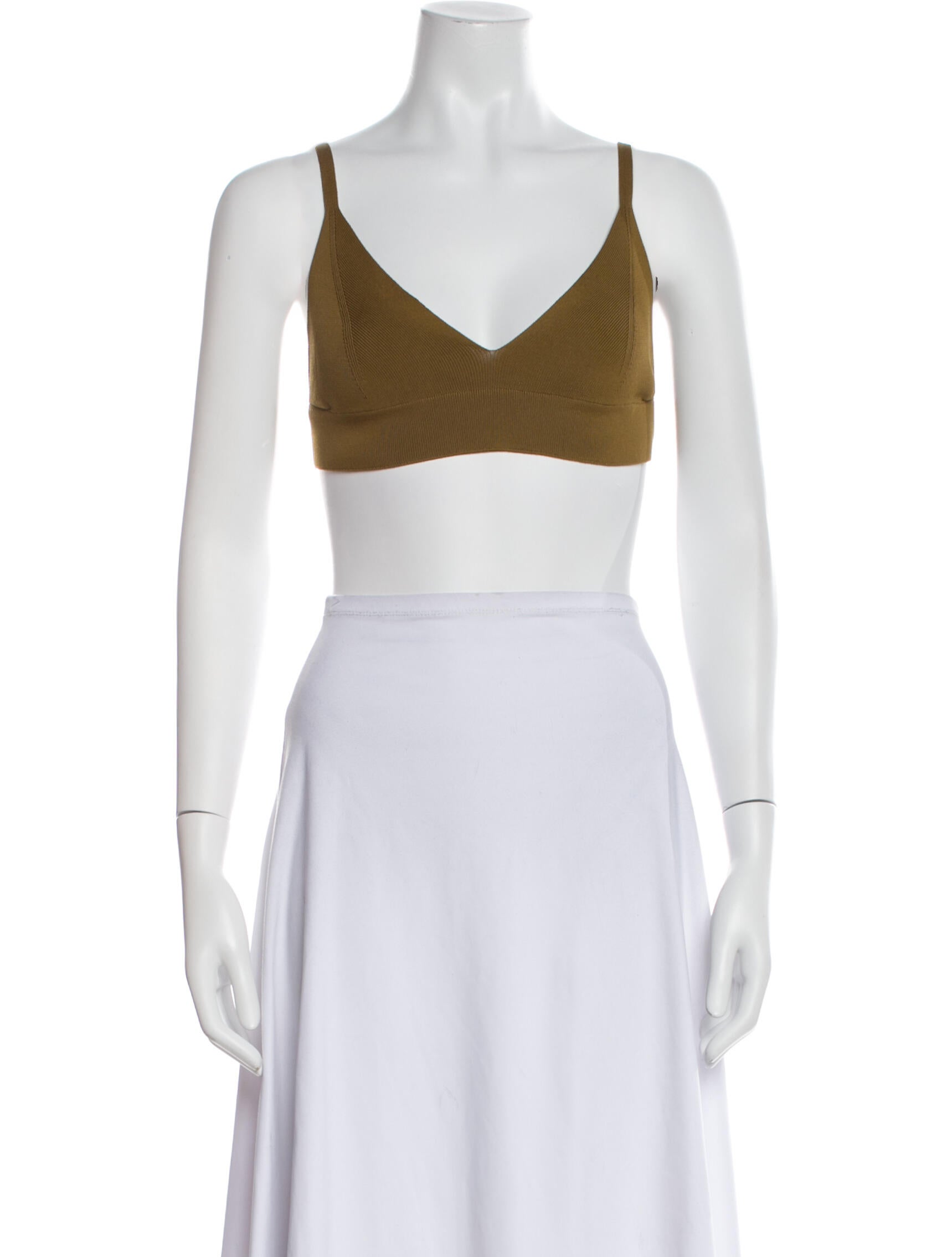 Zeynep Arçay Leather V-Neck Crop Top