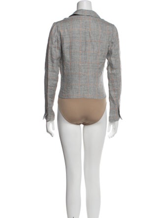 Zeynep Arçay Linen Colorblock Pattern Bodysuit