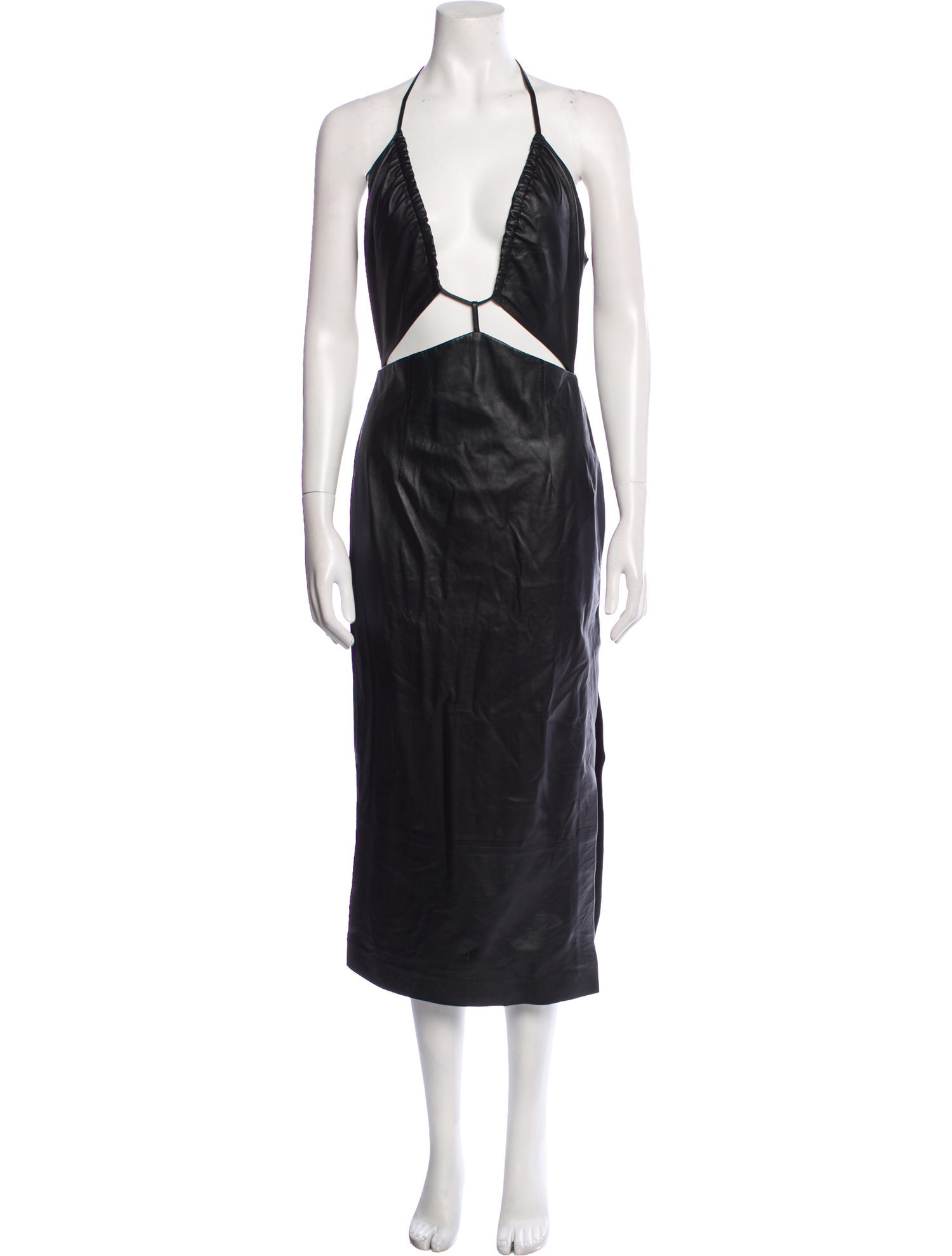 Zeynep Arçay Lamb Leather Midi Length Dress