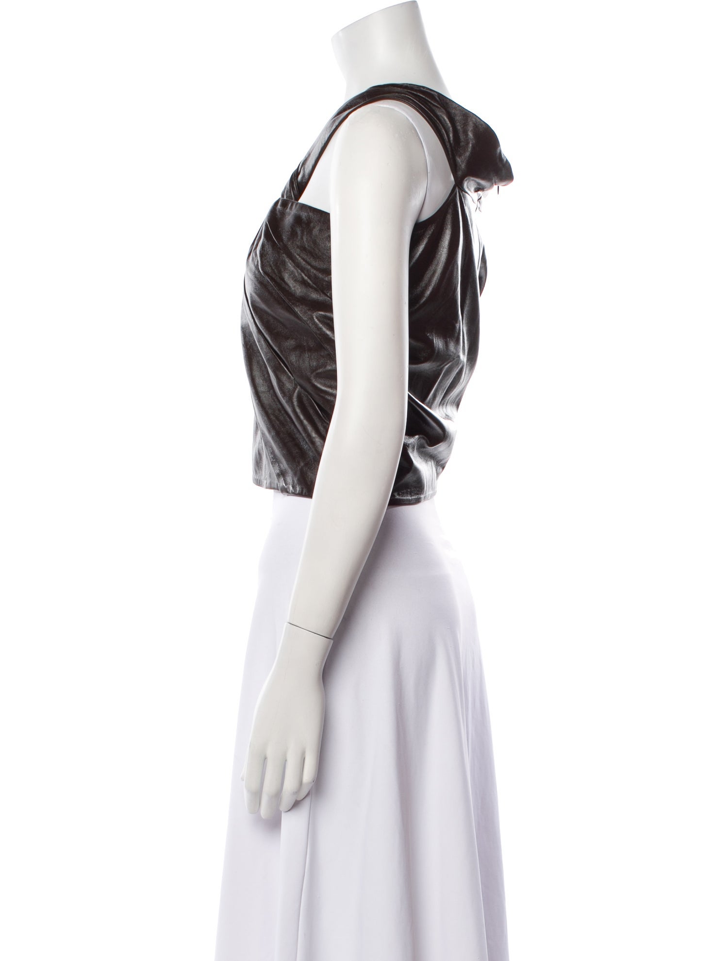 Zeynep Arçay Lambskin Halterneck Crop Top