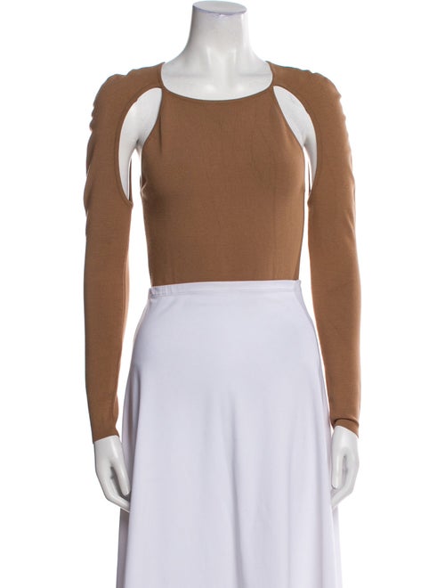 Zeynep Arçay Scoop Neck Long Sleeve Crop Top