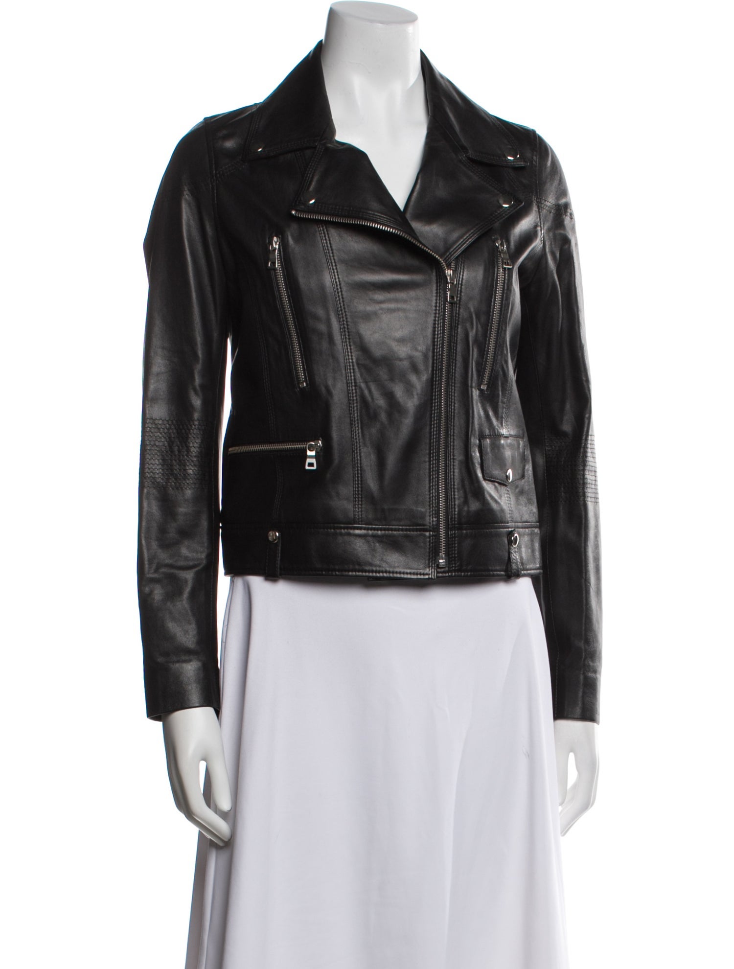 Zeynep Arçay Leather Biker Jacket