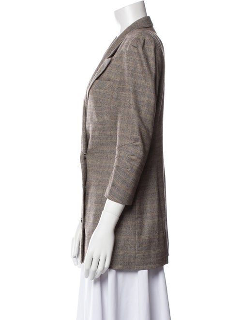 Zeynep Arçay Virgin Wool Plaid Print Blazer