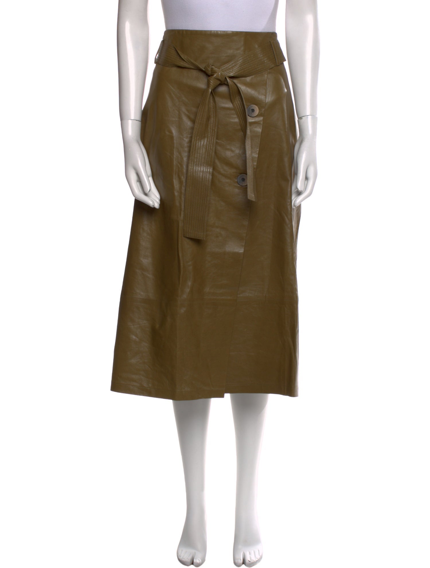 Zeynep Arçay Leather Midi Length Skirt w/ Tags