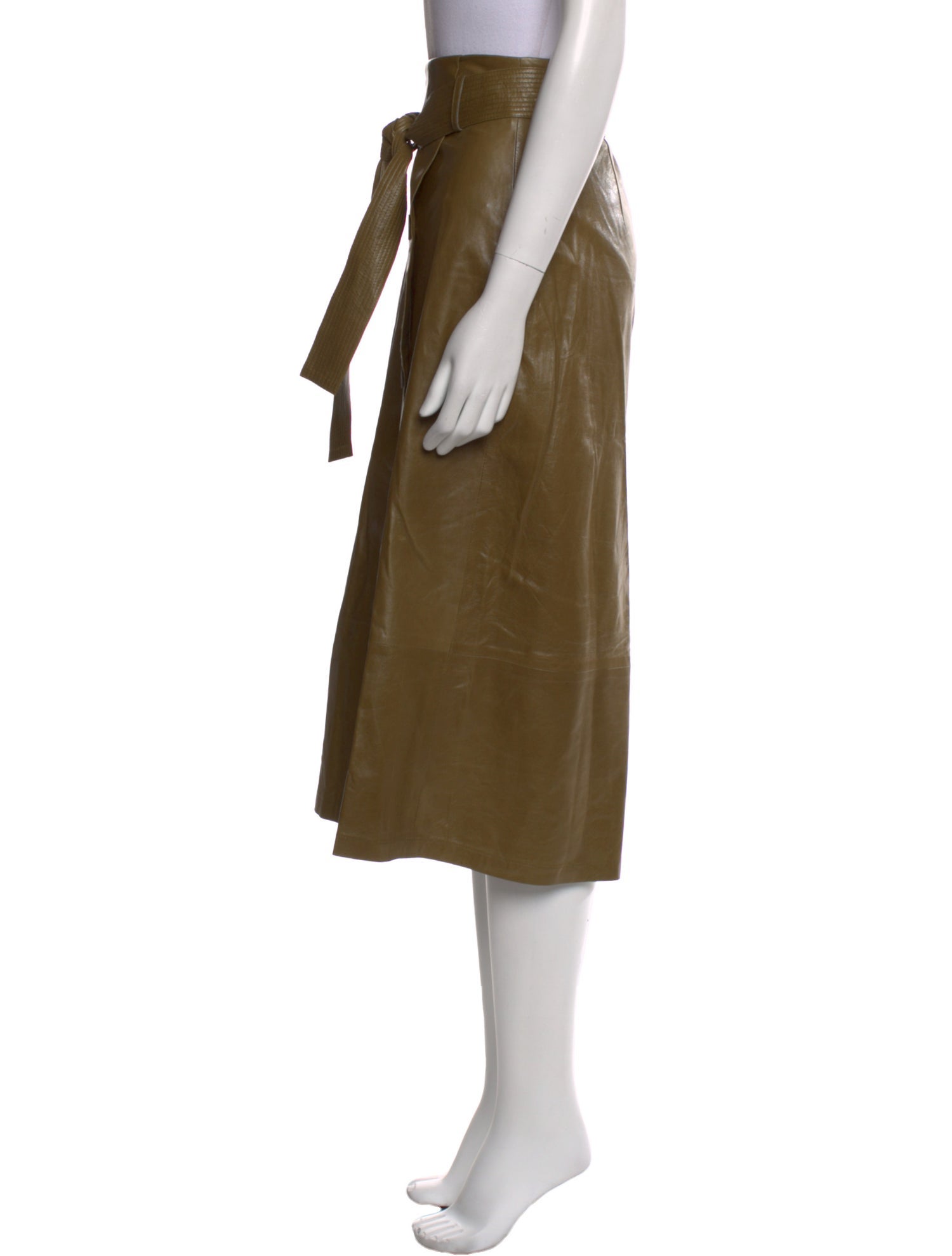 Zeynep Arçay Leather Midi Length Skirt w/ Tags