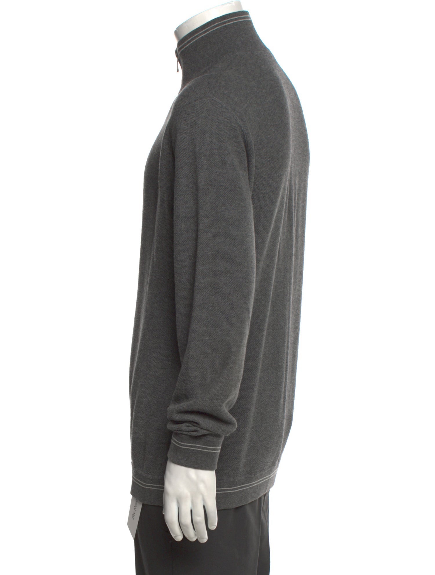 Zegna Sport Mock Neck Long Sleeve Pullover