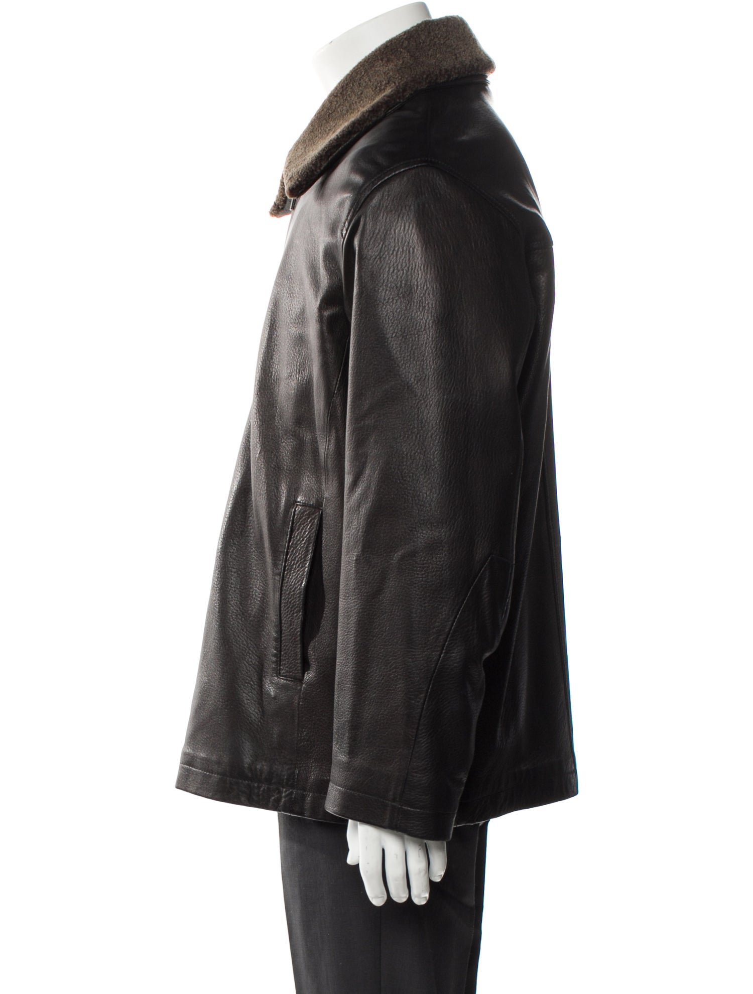 Zegna Sport Leather Peacoat