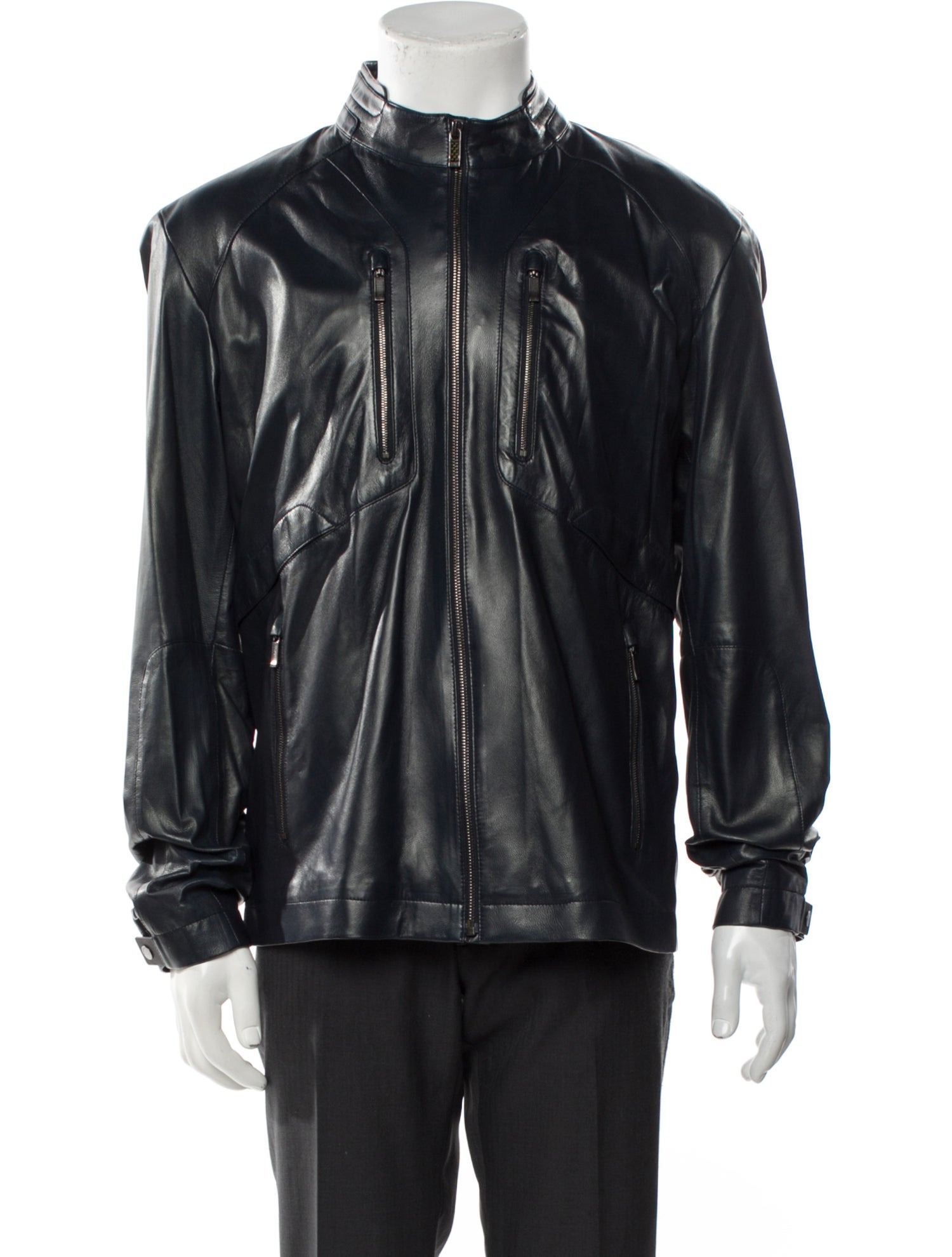 Zegna Sport Leather Moto Jacket