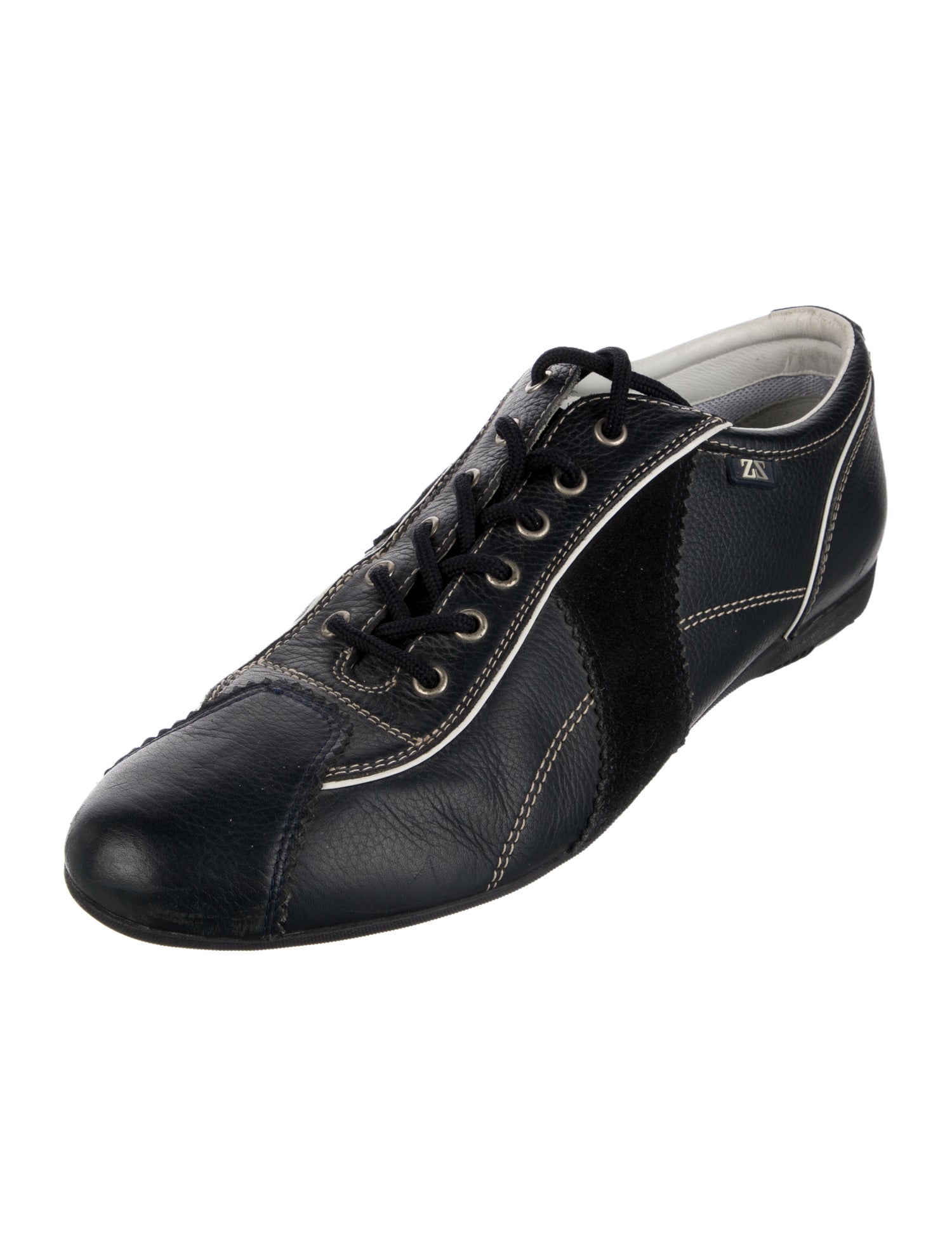 Zegna Sport Leather Printed Sneakers
