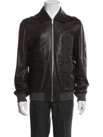 Zegna Sport Leather Bomber Jacket