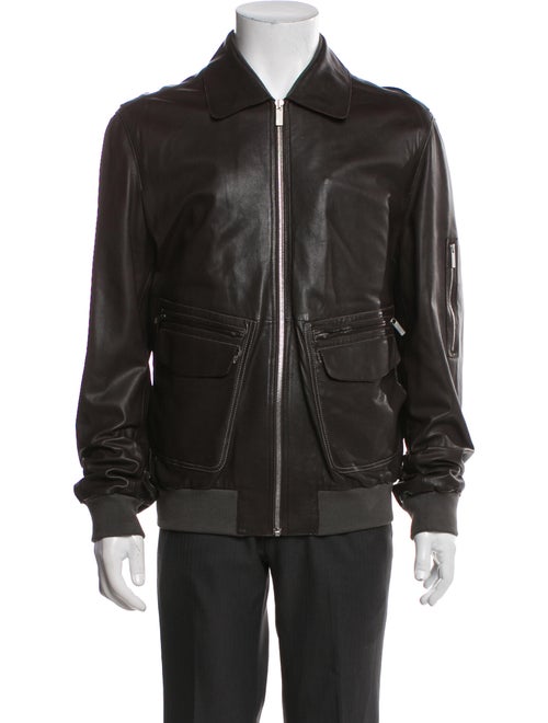 Zegna Sport Leather Bomber Jacket