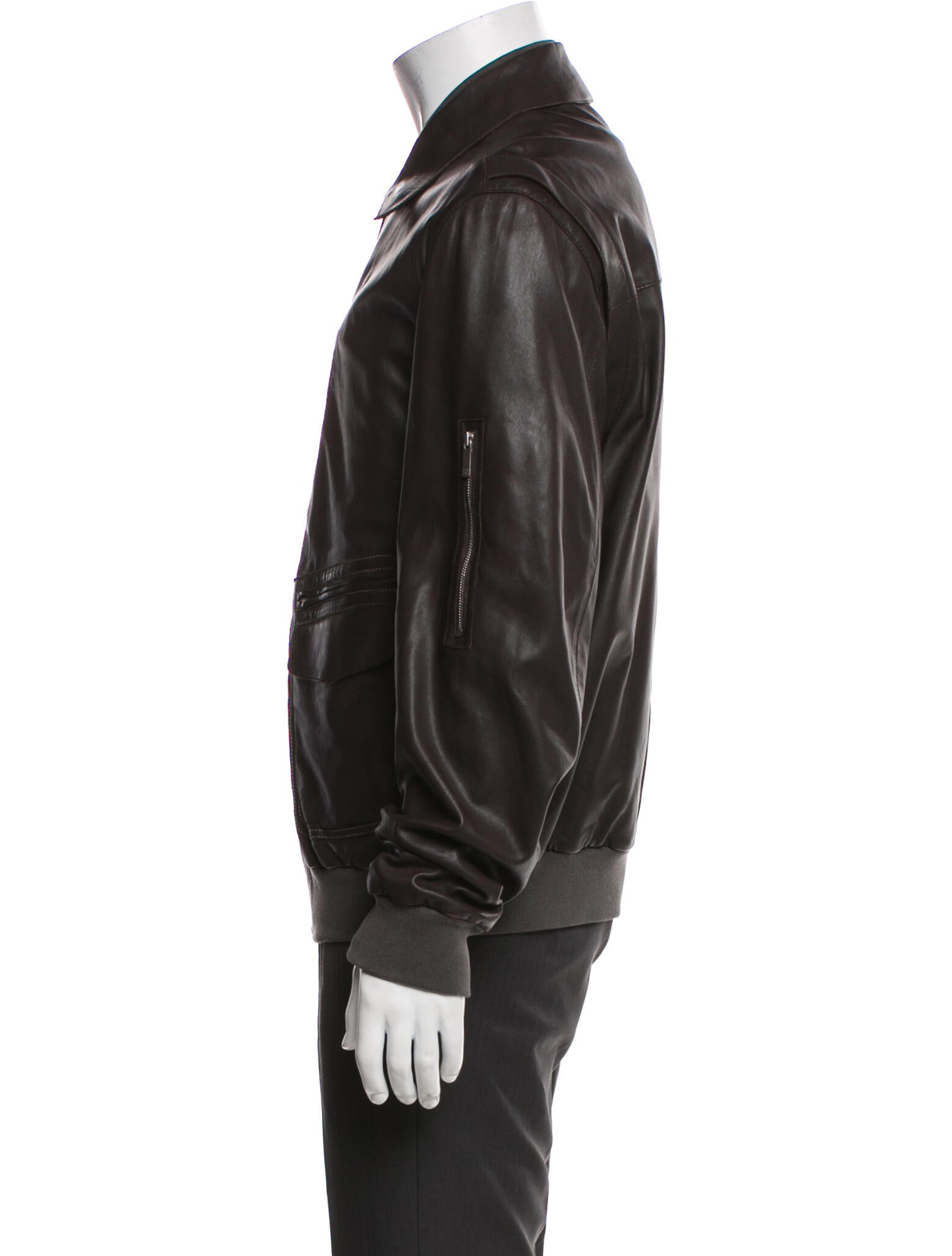 Zegna Sport Leather Bomber Jacket
