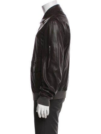 Zegna Sport Leather Bomber Jacket