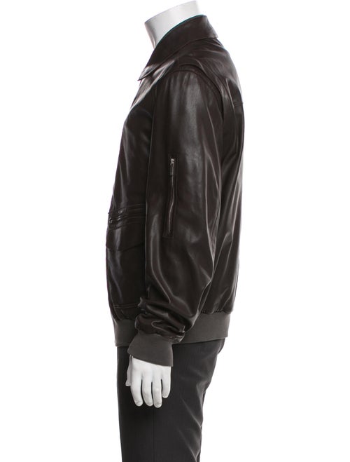 Zegna Sport Leather Bomber Jacket