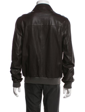 Zegna Sport Leather Bomber Jacket