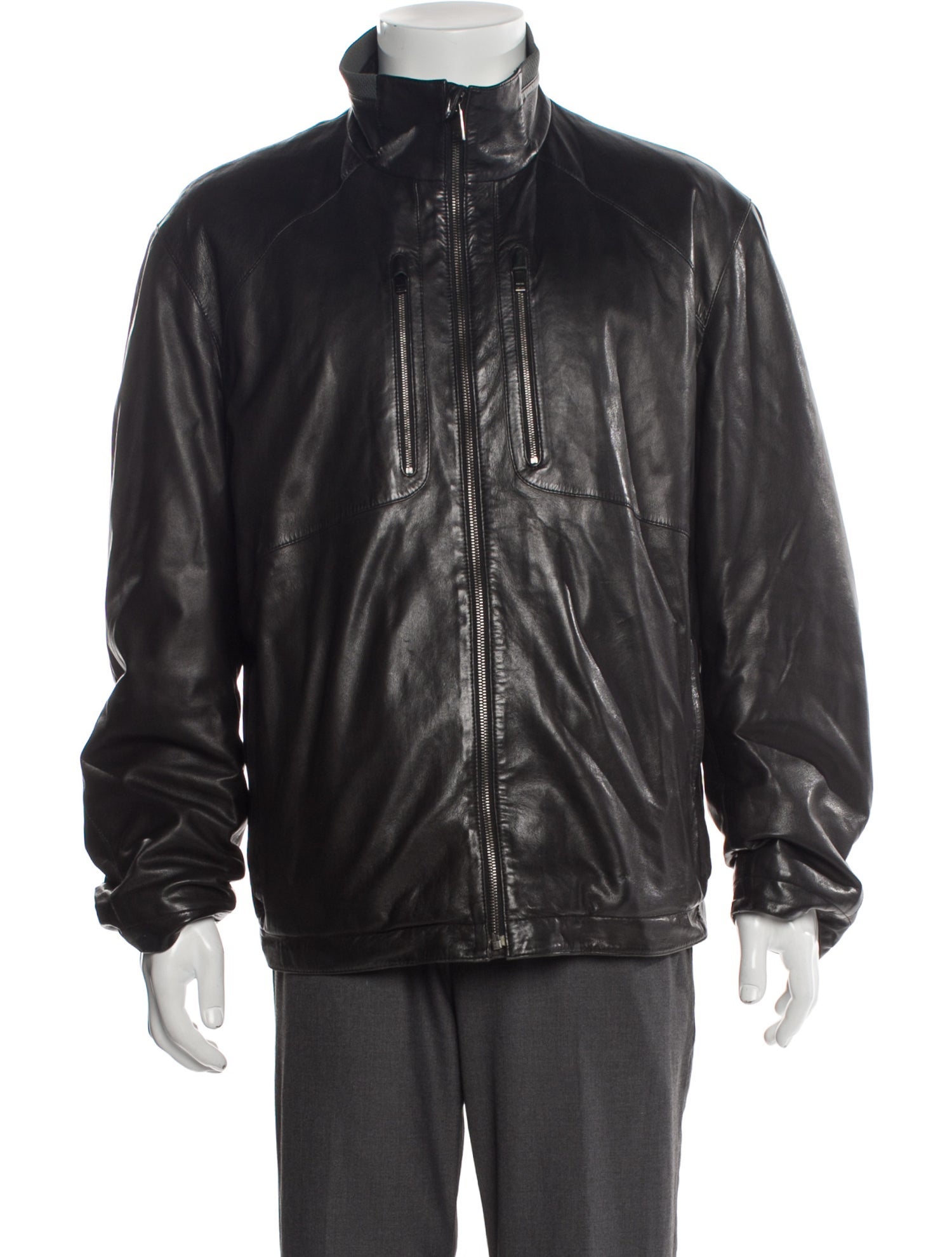 Zegna Sport Leather Moto Jacket