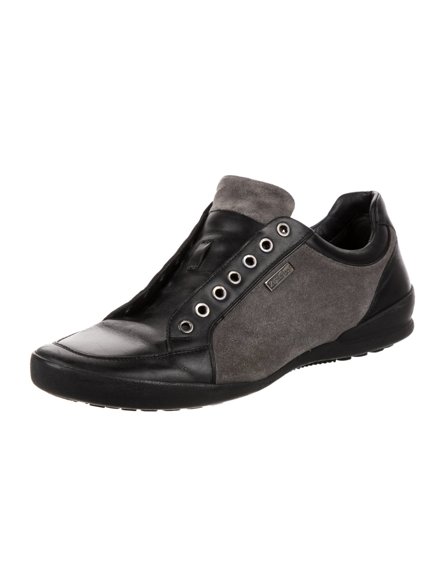 Zegna Sport Leather Printed Sneakers