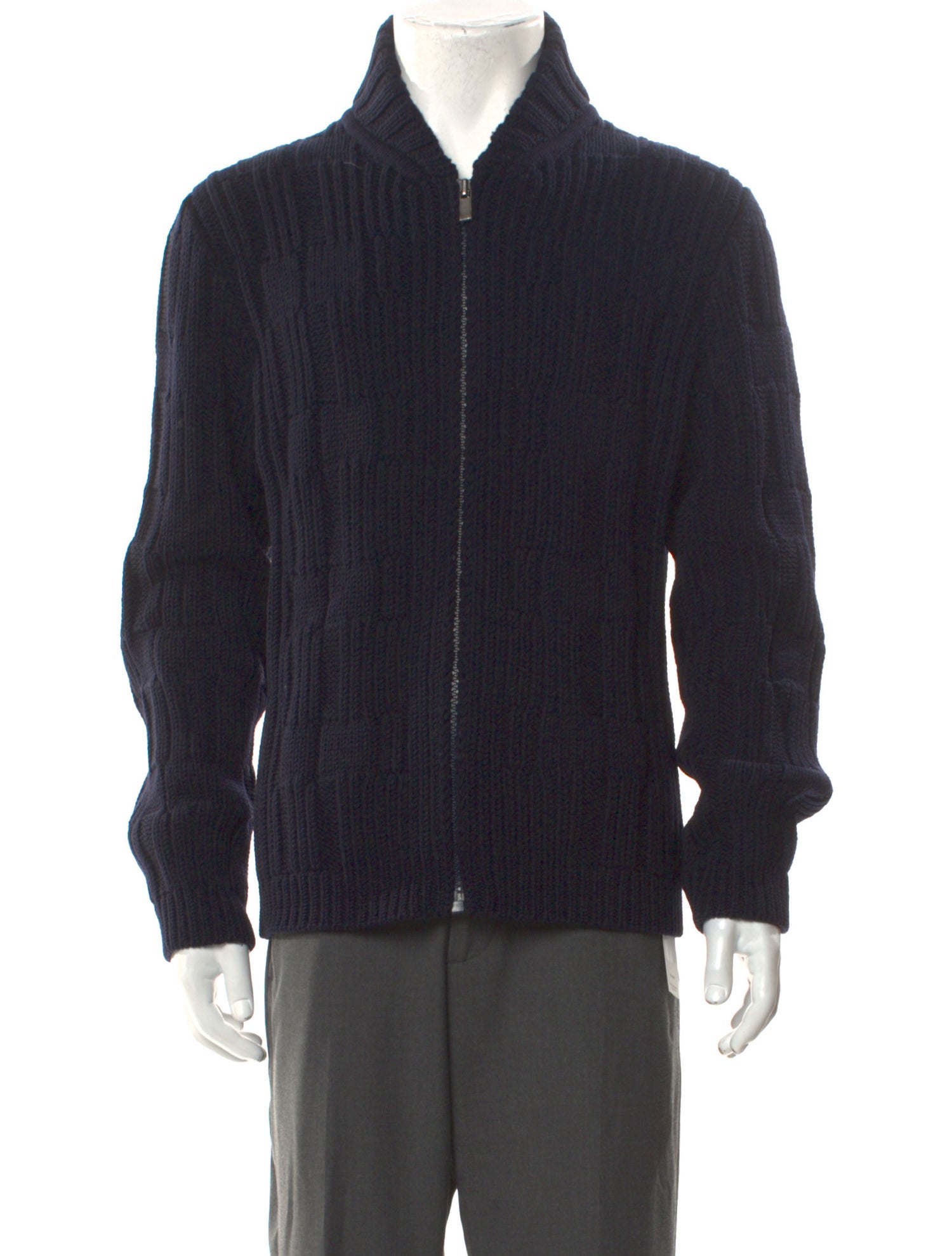 Zegna Sport Wool Mock Neck Cardigan