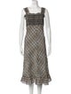 Ganni Plaid Print Midi Length Dress