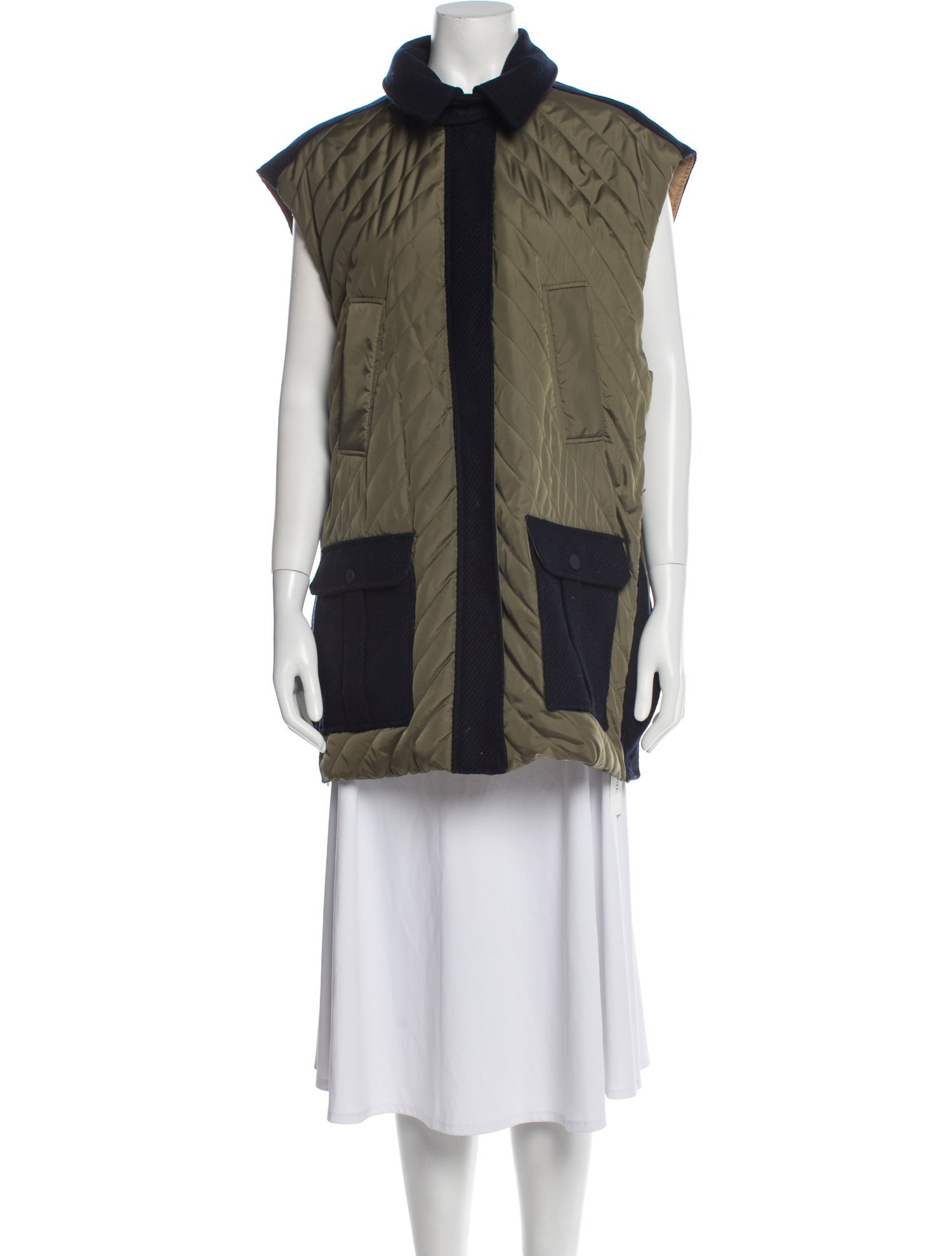 Ganni Colorblock Pattern Vest - Blue Jackets, Clothing