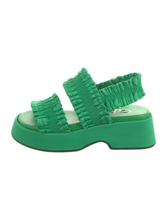 Ganni Ruffle Embellishment Slingback Sandals