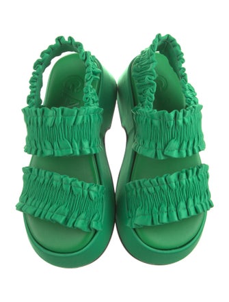 Ganni Ruffle Embellishment Slingback Sandals