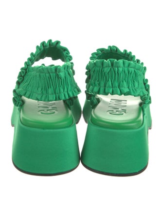 Ganni Ruffle Embellishment Slingback Sandals