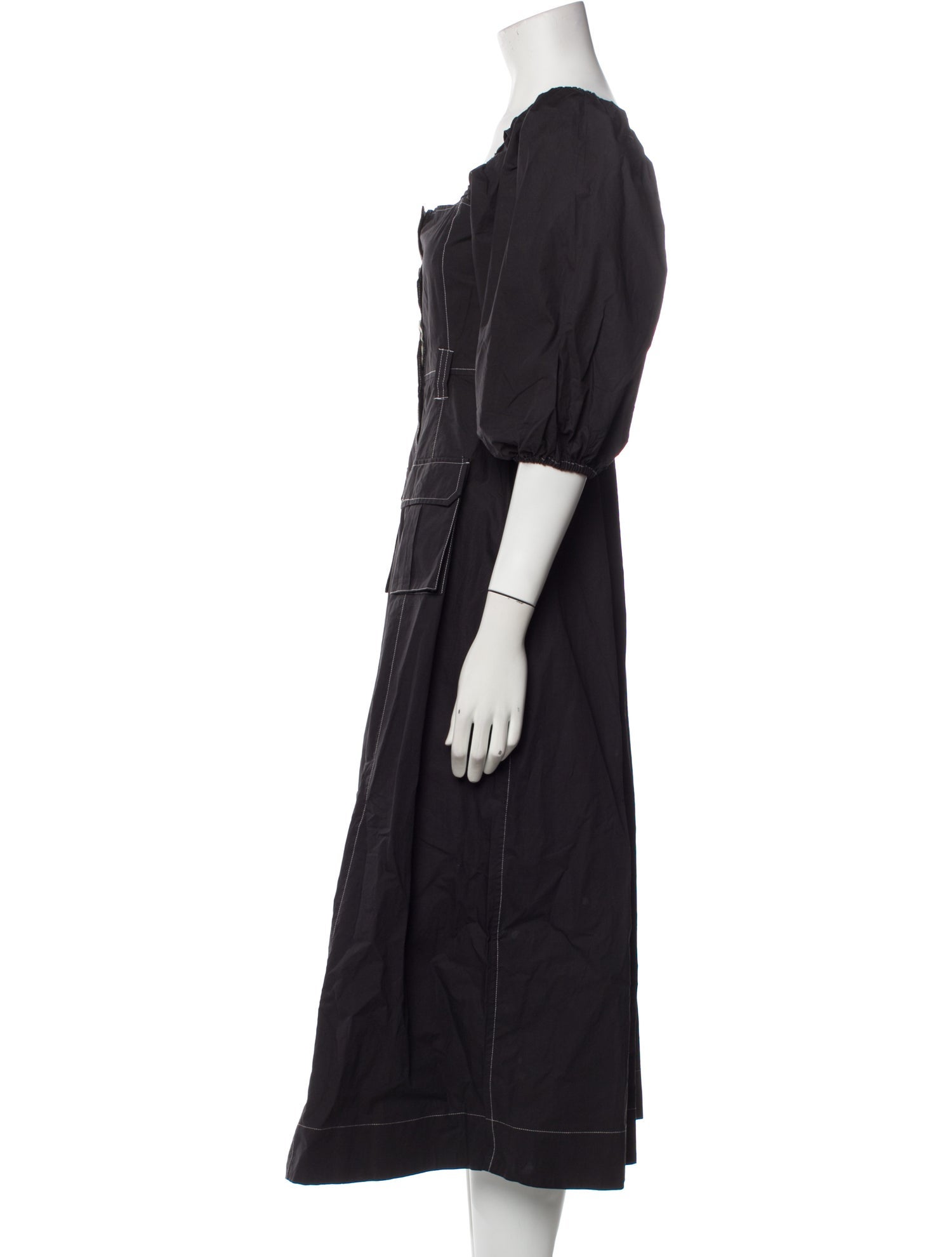 Ganni Square Neckline Long Dress