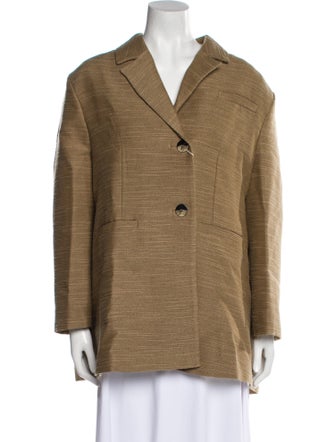 Ganni Plaid Print Blazer