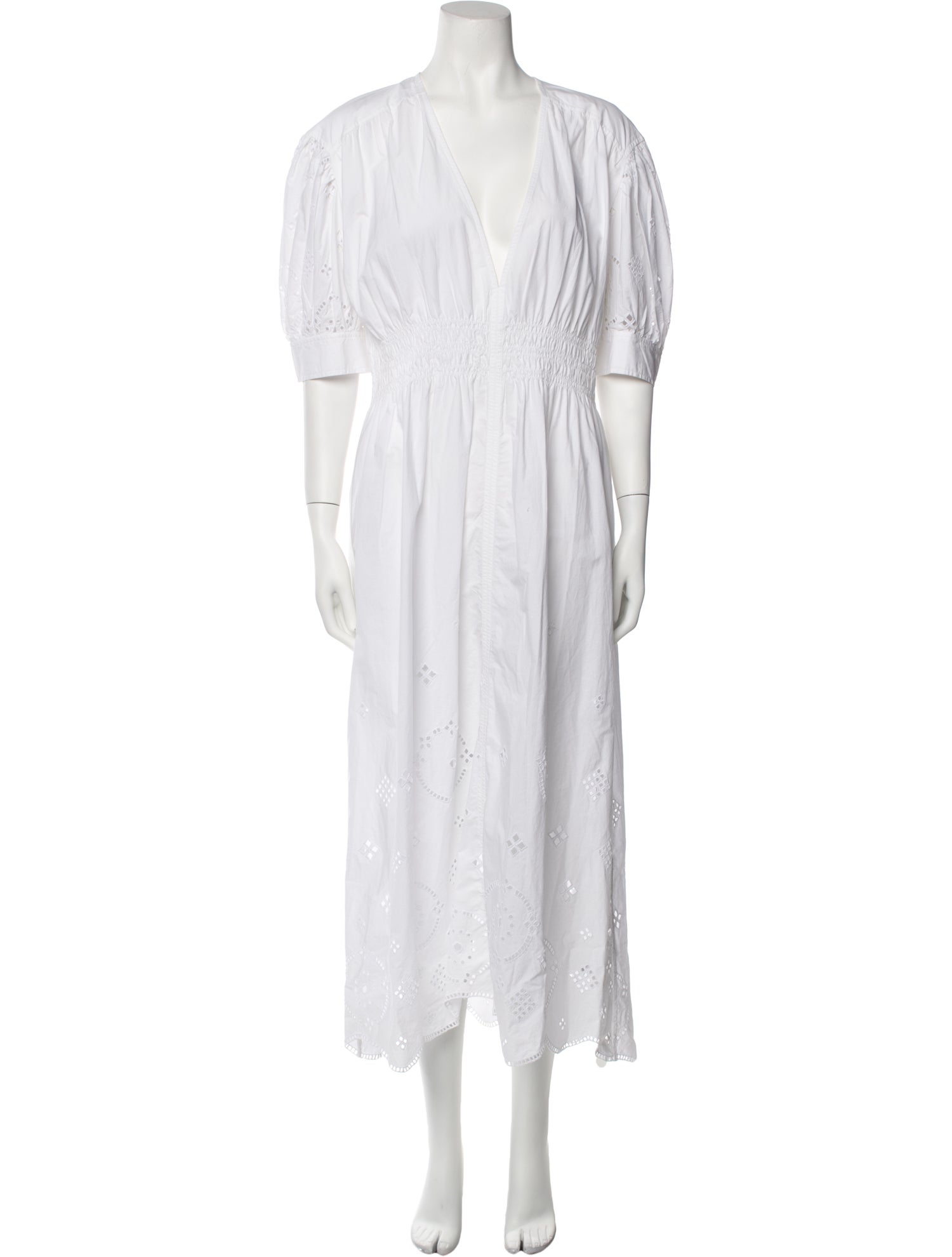 Ganni Plunge Neckline Long Dress