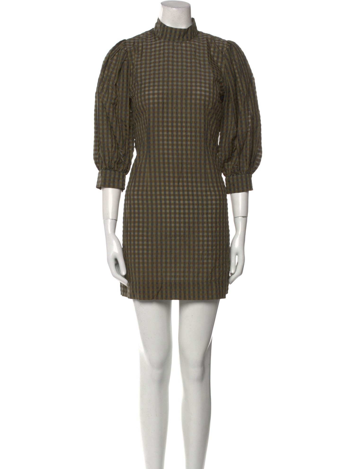 Ganni Mock Neck Mini Dress