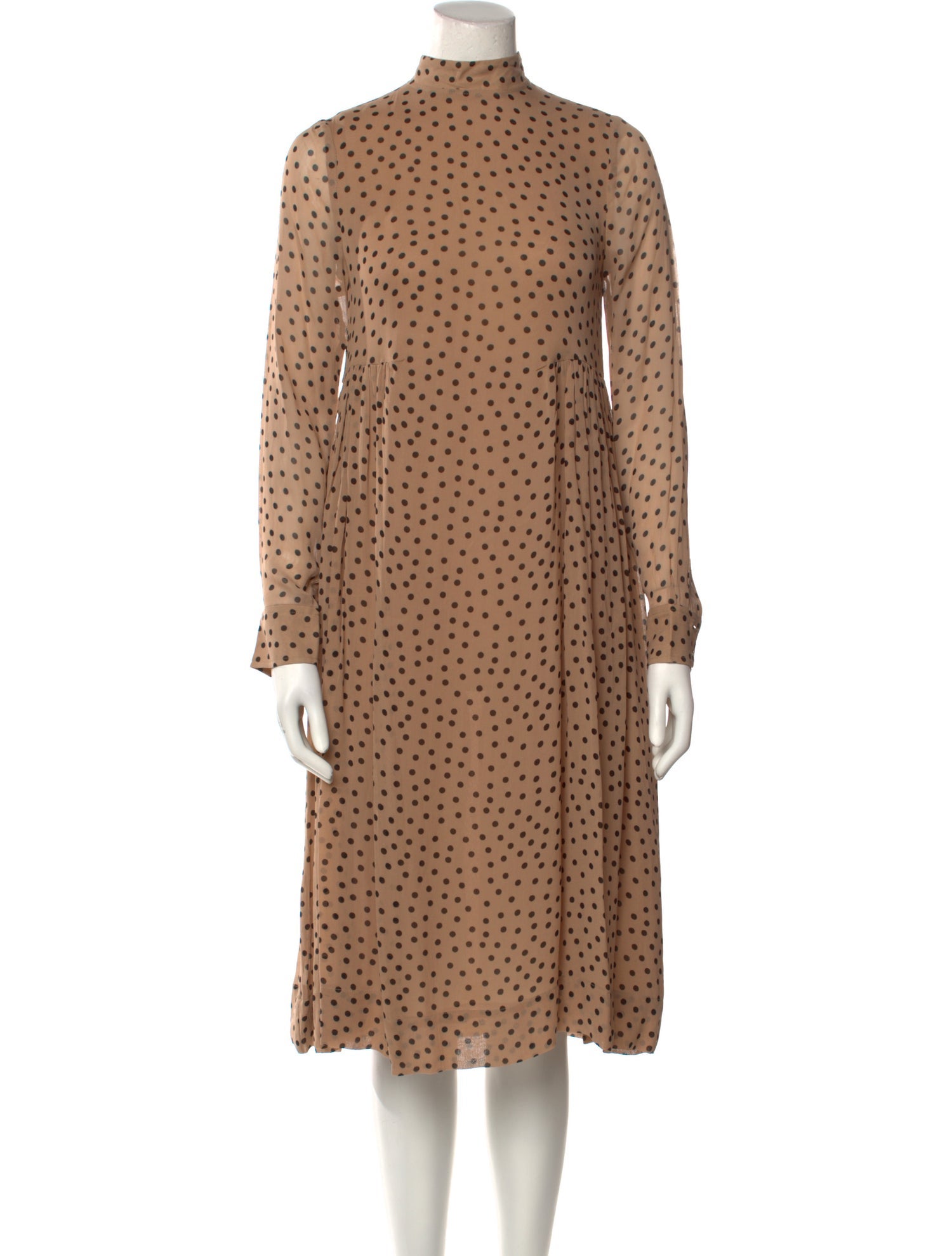 Ganni Polka Dot Print Midi Length Dress